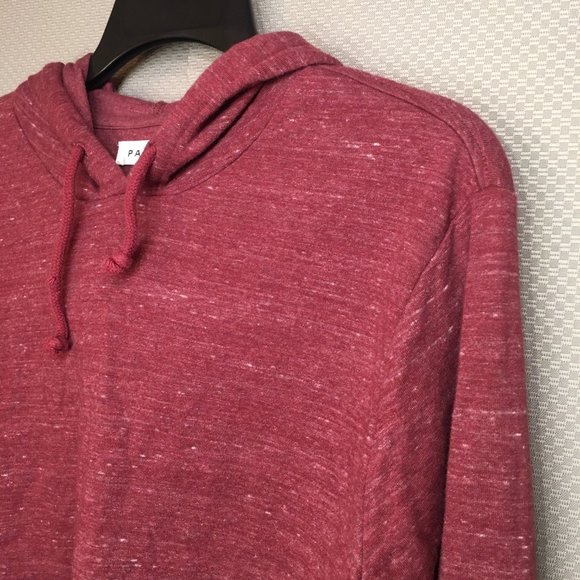 PACSUN WOMENS CROPPED HOODIE BURGUNDY DISTRESSED MEDIUM - Picture 12 of 12